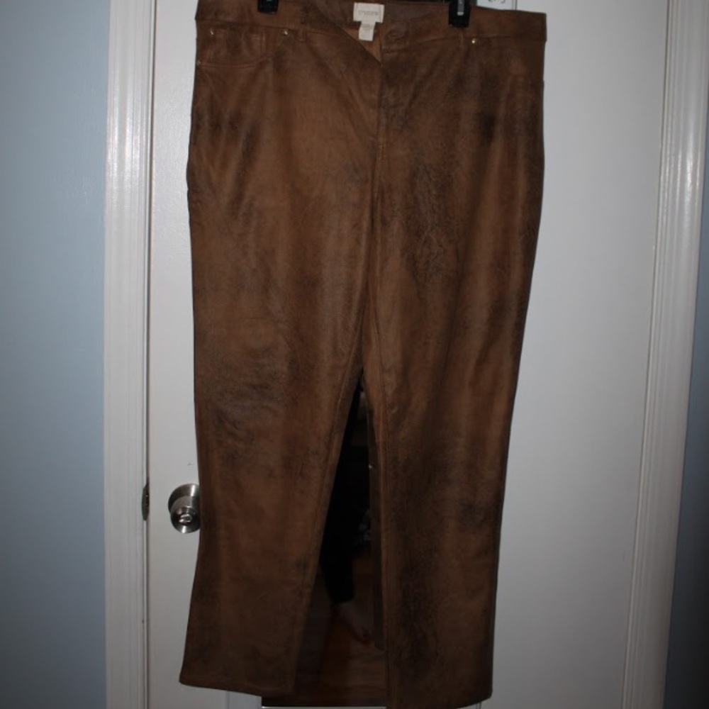 Chicos Suede Tan Pants